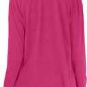 TownCat Cardigans for Women Loose Casual Long Sleeved Open Front Breathable Cardigans with Pocket (Rosered, M)