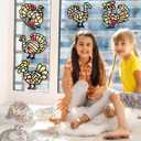 FunCharm 36 Sets Fall Turkey Suncatcher Craft Kit for Kids,Thanksgiving Window Arts and Crafts DIY Paper Kit Tissue Paper Stained Glass Oenaments for Sunday School Classroom Holiday Ages 4 8 12