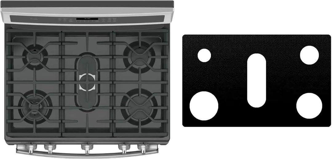 Custom Fit Reusable Burner Liner for General Electric GE Gas Range Stove Protect Your Stovetop with this Splatter Guard Cover - JGB660SEJSS