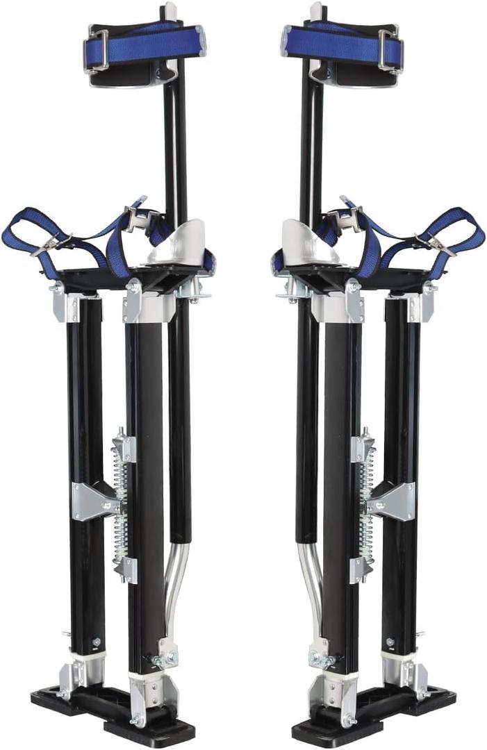 24-40 Inch Aluminum Alloy Drywall Stilts with Black for Working at High Places (Black,24-40 Inch)
