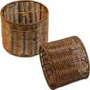 Mini Lampshade 2Sets Chic Round Little Lamp Shade, Boho Lamp Covers Replacement Traditional Shades,Woven Chandeliers Shade Wall Lamp Sconces Shade