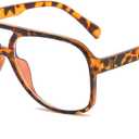 JOVAKIT Aviator Blue Light Glasses for Women Men Fashion Retro 70s Aviator Frame Computer Eye Glasses Anti Eyestrain (Brown Tortoise)