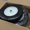 4.80/4.00-8 Tire and Wheel, 16" Flat Free Solid Wheelbarrow Tire with 5/8"&3/4" Bearings 3" Hub, 14"-16" Universal Fit Wheelbarrow Tires for Hand Truck/Garden Trailer/Trolley/Wagons