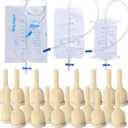Catheter External Self-Sealing Set, 20 pcs Soft Latex, 1 pcs 500 ml Leg Bag, 1 pcs 1000 ml Urine Bag, 1 pcs Extra Large Catheter 2000 ml Urine Bag - External Catheter for Men, Day and Night Use, 30mm