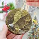 3.5" Ceramic Bald Eagle Ornaments for Christmas Tree, Christmas Ornament, Heirloom Keepsake, Gift Exchange, Gift Idea, Bauble Present