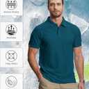 ZITY 5 Pack Mens Polo Shirt Short Sleeve Sports Golf Tennis T-Shirt Moisture-Wicking Summer Shirts (L)