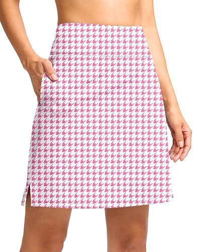 Viodia 18" Skorts for Woman with Pockets High Waisted Golf Tennis Skirts Knee Length Long Skort for Women Dressy Casual, Medium