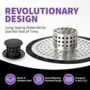 ShowerShroom SHSULT755 Ultra Revolutionary Shower Hair Catcher Drain Protector, No Size, Stainless