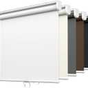 LazBlinds No Tools No Drill Cordless Roller Shades, 100% Blackout Roller Blinds for Windows, Thermal Insulated UV Protection Waterproof Roll Up Window Blinds and Shades, 42'' W x 72'' H, White