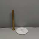Paper Towel Holder Countertop with 7" Weighted White Marble Base - Modern Free Standing Paper Roll Holder, Brushed Gold Stainless Steel Stand Paper Towel Holder for Kitchen and Bathroom