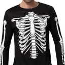Spooktacular Creations Halloween Men Skeleton Costume Long Sleeve shirt for Adult, Halloween Costumes for Men 2025 (L)