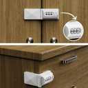 2 Pack Drawer Locks Baby Proofing Keyless Password Code Dresser Child Proof Locks Cabinet Combination Owners Closet Baby Safety Lock Latches for Bedstand Furniture Corner Edges (2, White)