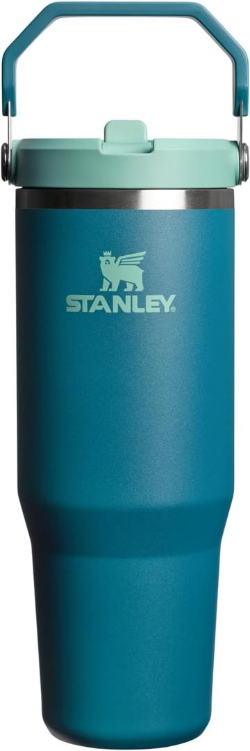 STANLEY IceFlow 2.0 Flip Straw Tumbler with Handle 30 oz | Twist On Lid and Flip Up Straw | Leak Resistant Water Bottle | Insulated Stainless Steel | BPAFree | Coastal Teal