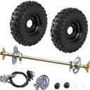 740mm 29 inch Go Kart Rear Axle Assembly Complete Wheel Hub Kit & 13 * 5-6 Wheel Tires with Rim & Brake Assembly & T8F Chain Suitable for DIY Go Kart Quad, Trike, Drift Bikes