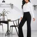 Tapata Women Dress Pants 28"/30"/32"/34" High Waist Stretchy Bootcut Pants Tall, Petite, Regular for Office Business Casual (Black, XXL)