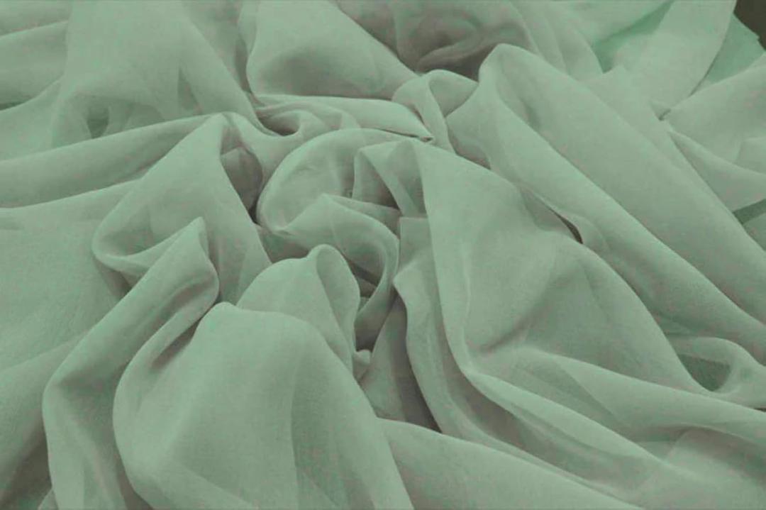 Mint Green Silk Chiffon Fabric 44 inch Wide~Flat Finish Silks