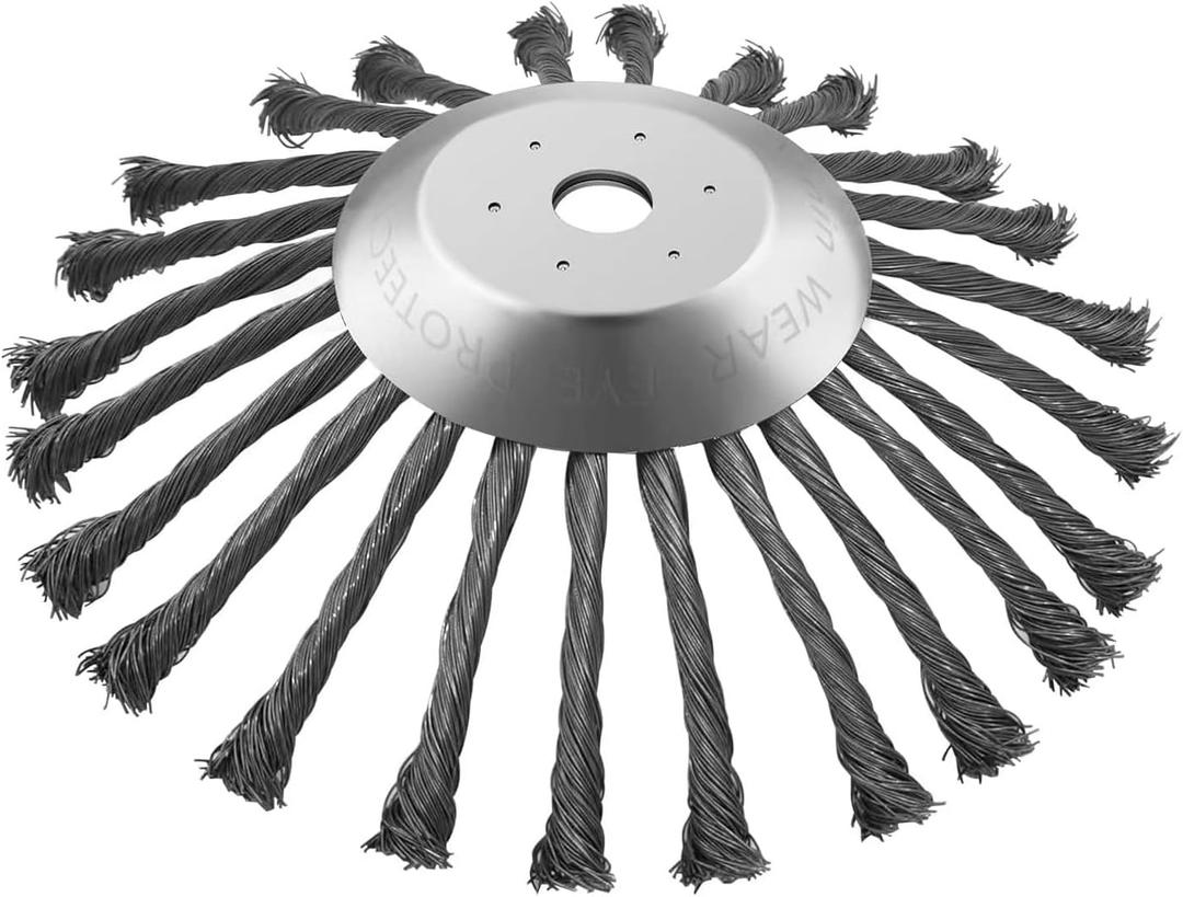 10 inch Unbreakable Steel Wire Weed Brush Cutter Trimmer Head,Lightweight Wired Trimmer Blade for Weed Trimmer,Wired Weed Trimmer Attachments Head (Adapters Not Included)