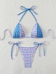 Sexy Bikini Sets for Women Two Piece Bathing Suit Halter String Triangle Small