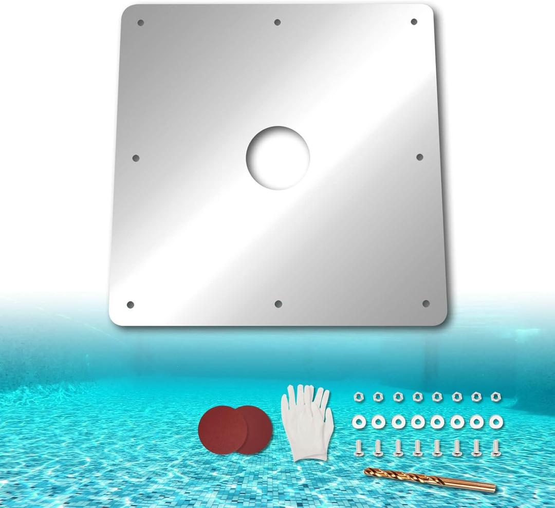 12 X 12 in Pool Wall Repair Panel, Standard Above Ground Pool Skimmer Wall Repair Kit, Water Return Repair Kit, Repair Rusted Pool Wall, Replace Hayward SP1091LX, SP-2094, 1094SPA, 10950M