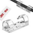 80pcs Adhesive Cable Clips 90 Strips, Finisher Wire Clamp Cord Clips Cable Management Light Clips Cable Organizer Max.1/4" Wire Hider for Cords