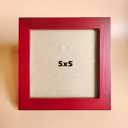 5x5 Picture Frames RED Solid Wood Frame, Plastic Panel (Film Needs to be Removed) Table or Wall.Front Window Opening 4.5x4.5 inch.
