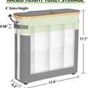 Extra Large Toilet Paper Storage Basket with Lid, 32.4L Toilet Paper Holder for Bathroom, Modern Neutral Style Holds 1216 Rolls Waterproof & Sturdy with Leather Handles, Grayish White