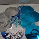 20 Pcs Winter Snowflake Hanging Swirl Decoration Christmas Hanging Whirls Ceiling Decor for New Year Wedding Baby Shower Party Supplies(Blue)