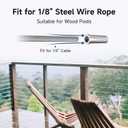 LuckIn 120 Pack Stainless Steel Protector Sleeves Cable Railing Hardware Kit for 1/8" Wire Rope Deck Cable Railing, Wood Posts, T316 Marine Grade Cable Railing Protective Sleeves