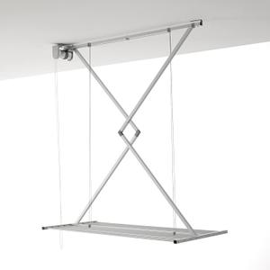 foxydry Mini, Ceiling Mounted Clothes Drying Rack, Pulley Clothesline, Vertical Folding Laundry Drying Rack 50.4x21.25x9.8 in (120, Grey) (Gray)