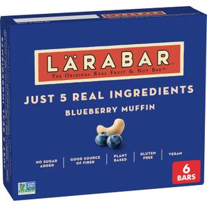 Larabar Blueberry Muffin Fruit and Nut Bars, Gluten Free and Vegan, 9.6 oz, 6 Ct