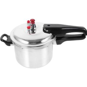 SOLUSTRE Small Pressure Cooker with Composite Bottom Safe Stovetop Pressure Cooker Compatible with Gas Stove and Induction Ideal for Home Kitchen 6.29X6.29X5.11 Inch