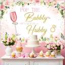 Brunch Bachelorette Bridal Shower Backdrop 5x3ft, Pop The Bubbly She's Getting a Hubby Decorations Photo Background for Wedding Engagement Bachelorette Party Supplies