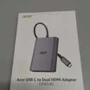 Acer USB C to Dual HDMI Adapter 4K@60Hz, 4-in-1 HDMI Splitter for Dual Monitors with 100W PD, USB 3.0, Docking Station Dual Monitor Compatible with Acer, MacBook Air/Pro, Dell XPS, HP, etc