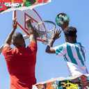 AND1 Enigma Indoor/Outdoor Intermediate Premium Rubber Basketball, Teal and Black, 28.5 in (Pack of 1)