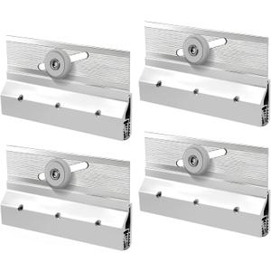 4 Pack M 6053 Frameless Shower Door Roller Assemblies 3/4" Plastic Wheels with Ball Bearings,Chrome Aluminum Bracket,Replacement Kit for Glass Sliding Doors Parts