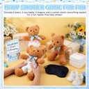 Simgoing 19 Piece Bear Themed Baby Shower Diaper Changing Game Supplies Include 12 inch Bear Dolls Blindfold Diapers Games Prizes for Adult Gender Reveal Raffle Party(Elegant,Blue)