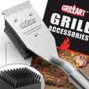 GRILLART Grill Brush and Scraper, Wire BBQ Grill Brush for Outdoor Grill, 16.5 Grill Cleaning Brush BBQ Grill Accessories, Safe Grill Cleaner Brush-Ideal Gift for Men/Dad BBQ Brush for Grill Cleaning (Black)