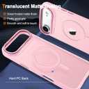 Hython Case for iPhone Air Case Magnetic Translucent Matte Phone Cases 6.5" [Compatible with MagSafe] Thin Slim Fit Shockproof Bumper Hard Protective Cover for Women Men Girls, Frosted Tender Pink