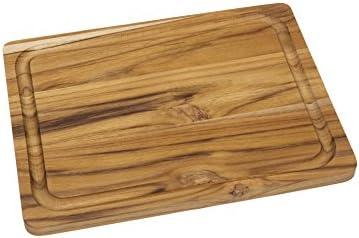 Lipper International 7215 Teak Wood Edge Grain Kitchen Cutting and Serving Board, Small, 12" x 9" x 5/8"