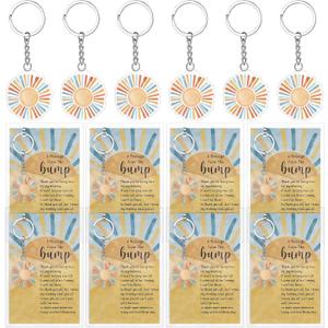 Landical 50 Sets Sun Baby Shower Party Favors A Message From The Bump Keychains Thank You Card Decorations for Gender Reveal Guest Gift