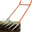 5-Tine Broadfork, 50" Broad Fork Garden Tool Heavy Duty Digging Pitch Fork with H-Shaped Design for Gardening, Farm Cultivating, Loosening Soil