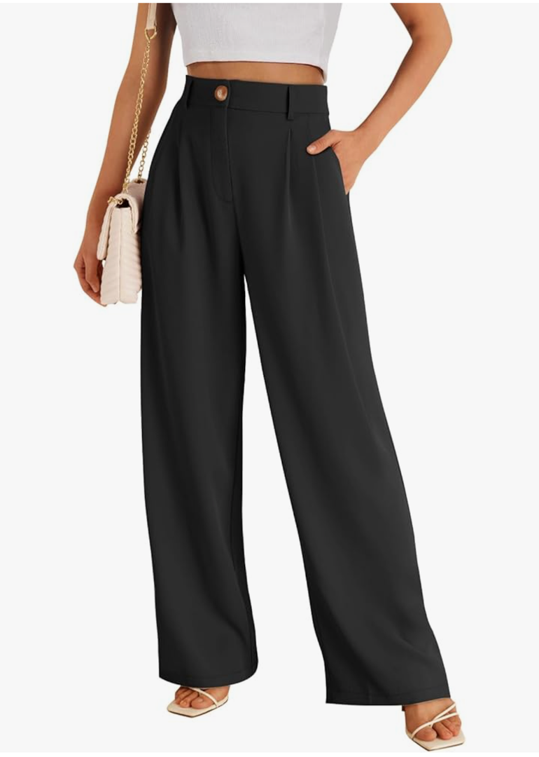 LILLUSORY Wide Leg Dress Pants Women's High Waisted Dressy Trousers L