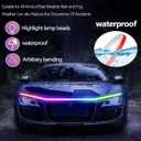 Car LED Hood Light Strip, 70 Inch 12V RGB APP Control Flexible Waterproof Daytime Running Lights with Turn Signal, Universal Bonnet Gap Glow Decoration Accessories for Cars, SUVs, Trucks