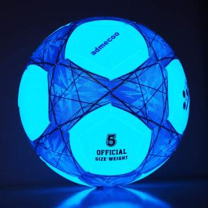 Light Up Soccer Ball Glow in The Dark Soccer Ball Size 3/4/5 with Needles and Pump Ball for Men Youth and Adult Night Games