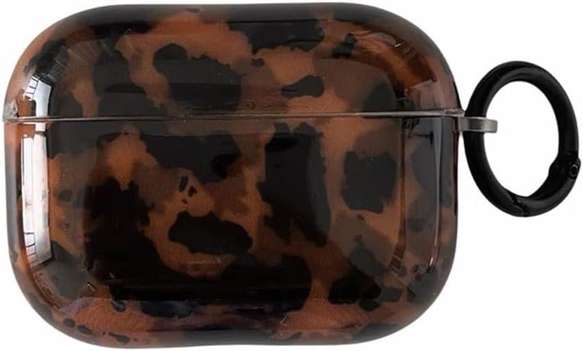 Leopard Cheetah Print Case for AirPods 3rd Generation(2021) with Keychain Tortoiseshell Animal Pattern Trendy Brown Cases with Lock for Cool Girls Women Men(for AirPods 3,Tortoise)