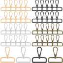 40 Pcs D Ring Swivel Lobster Claw Clasps, 1-1/2 Inch Lobster Lanyard Clasp, Metal Swivel Snap Hooks for DIY Crafts Keychain Jewelry Making Purse Hardware Bag Making (4 Colors)