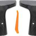 Motoforti Pair Left Right Side View Mirror Cover Caps Replacement for BMW X5 F15 X6 F16 X3 F25 LCI X4 F26 2014-2018 Door Wing Mirror Cap Carbon Fiber Pattern Black