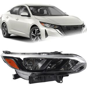 RH Halogen Headlight Fit for 2024 2025 Nissan Sentra S/SV Headlamp Assembly Right Passenger Side W/o Bulbs NI2503302 26010-6LY0A 260106LY0A