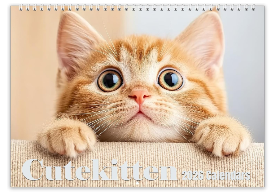 2026 Wall Calendar,Calendar 2026, January 2026 - December 2026, Wall Calendar Cat Kitten, 11" X 17" Opened,Full Page Months Thick & Sturdy Paper for Calendar Organizing & Planning