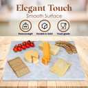 Homeries Marble Pastry Board (12 x 16 Inches) - Marble Serving Tray for Cheese, Pastries, Bread - Large White Fancy Slab for Cake Display